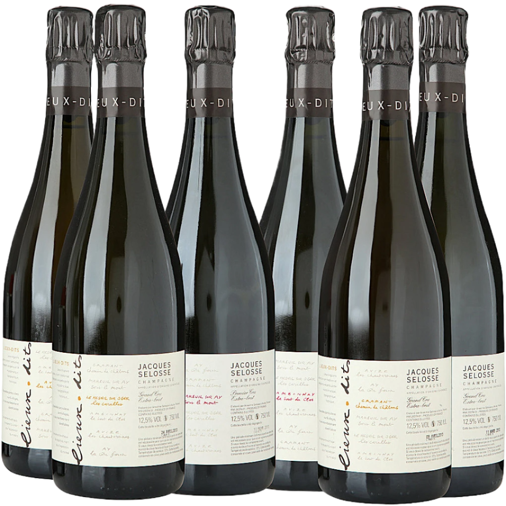 Jacques Selosse Jacques Selosse Lieux-dits Collection Extra Brut (Consist of 1 each of Chemin La Chalone, Les Carelles, La Cote Faron, Le Bout des Clos, Sous Le Mont & Les Chantereines) - released in 2021  White